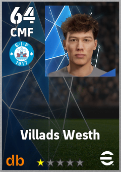 Villads Westh — CMF, OVR 64, MAX 64
