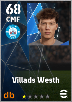 Villads Westh — CMF, OVR 68, MAX 68