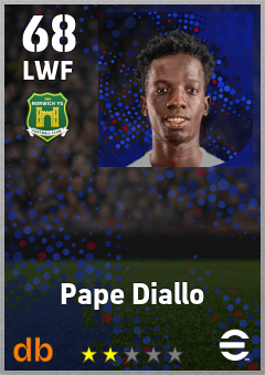 Pape Diallo — LWF, OVR 68, MAX 68