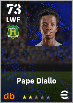 Pape Diallo — LWF, OVR 73, MAX 73