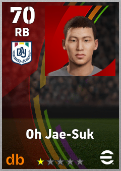 Oh Jae-Suk — RB, OVR 70, MAX 70