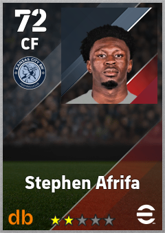Stephen Afrifa — CF, OVR 72, MAX 72