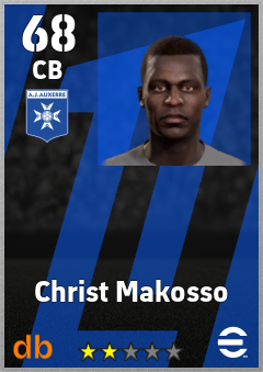 Christ Makosso — CB, OVR 68, MAX 68