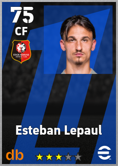 Esteban Lepaul — CF, OVR 75, MAX 75