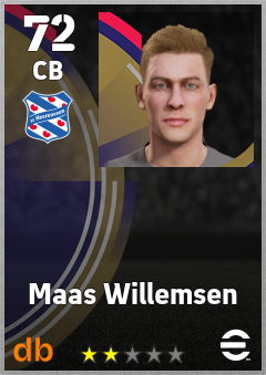 Maas Willemsen — CB, OVR 72, MAX 72