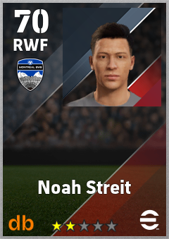 Noah Streit — RWF, OVR 70, MAX 70