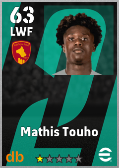 Mathis Touho — LWF, OVR 63, MAX 63
