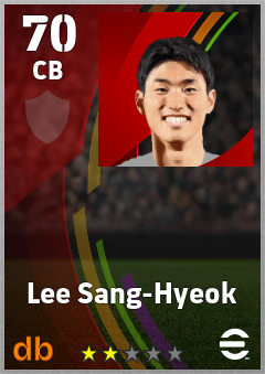 Lee Sang-Hyeok — CB, OVR 70, MAX 70