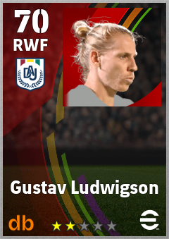 Gustav Ludwigson — RWF, OVR 70, MAX 70