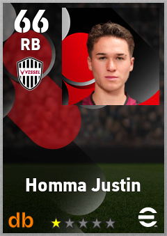 Homma Justin — RB, OVR 66, MAX 66