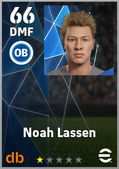 Noah Lassen — DMF, OVR 66, MAX 66