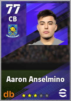 Aaron Anselmino — CB, OVR 77, MAX 77