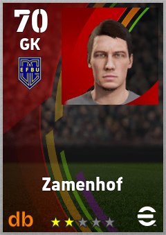 Zamenhof — GK, OVR 70, MAX 70