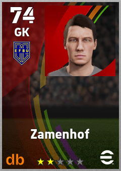 Zamenhof — GK, OVR 74, MAX 74