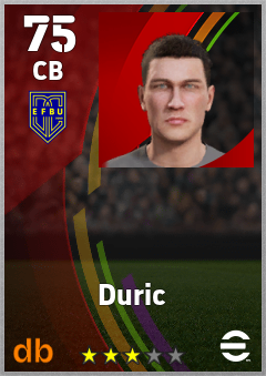 Duric — CB, OVR 75, MAX 75
