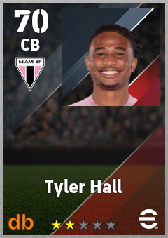 Tyler Hall — CB, OVR 70, MAX 70