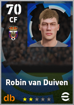 Robin van Duiven — CF, OVR 70, MAX 70