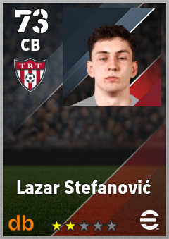 Lazar Stefanović — CB, OVR 73, MAX 73
