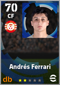 Andrés Ferrari — CF, OVR 70, MAX 70