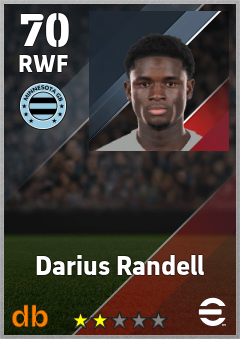 Darius Randell — RWF, OVR 70, MAX 70