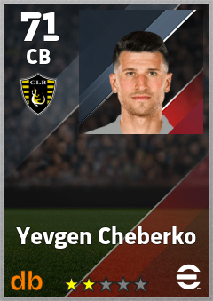 Yevgen Cheberko — CB, OVR 71, MAX 71