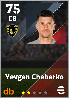 Yevgen Cheberko — CB, OVR 75, MAX 75
