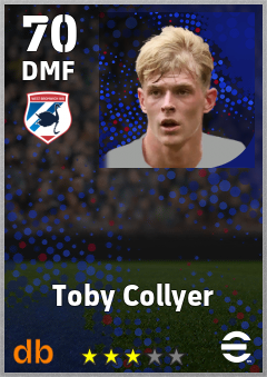 Toby Collyer — DMF, OVR 70, MAX 70