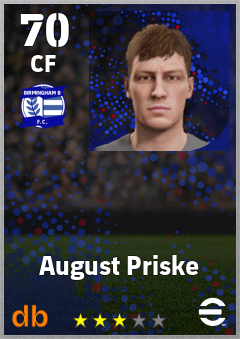 August Priske — CF, OVR 70, MAX 70