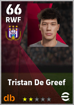 Tristan De Greef eFootball player card