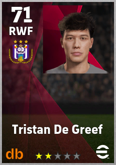 Tristan De Greef — RWF, OVR 71, MAX 71