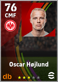 Oscar Højlund — CMF, OVR 76, MAX 76