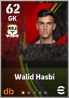 Walid Hasbi — GK, OVR 62, MAX 62
