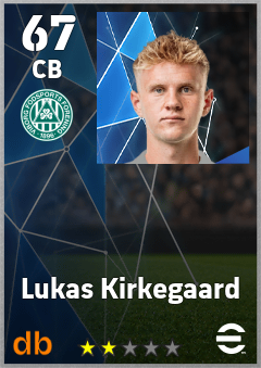 Lukas Kirkegaard — CB, OVR 67, MAX 67