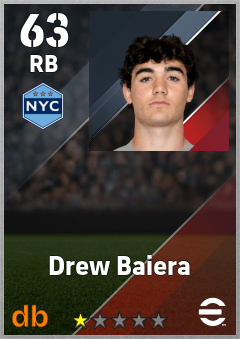 Drew Baiera — RB, OVR 63, MAX 63
