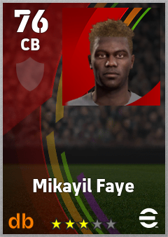 Mikayil Faye — CB, OVR 76, MAX 76