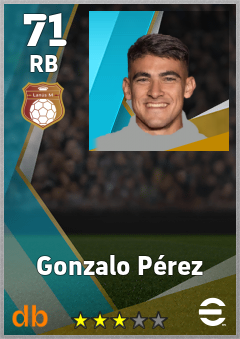 Gonzalo Pérez — RB, OVR 71, MAX 71