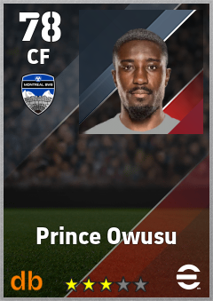 Prince Owusu — CF, OVR 78, MAX 78