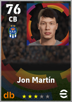Jon Martín — CB, OVR 76, MAX 76