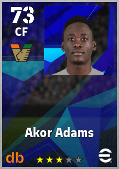 Akor Adams — CF, OVR 73, MAX 73