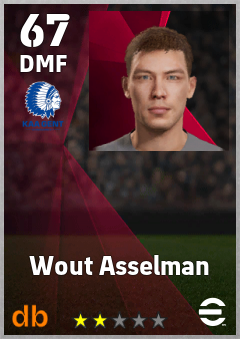 Wout Asselman — DMF, OVR 67, MAX 67