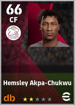 Hemsley Akpa-Chukwu — CF, OVR 66, MAX 66