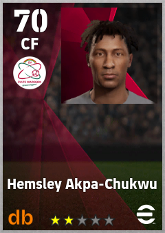 Hemsley Akpa-Chukwu — CF, OVR 70, MAX 70