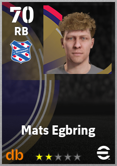 Mats Egbring — RB, OVR 70, MAX 70
