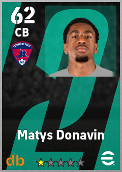 Matys Donavin — CB, OVR 62, MAX 62