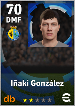 Iñaki González — DMF, OVR 70, MAX 70