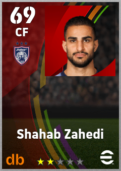 Shahab Zahedi — CF, OVR 69, MAX 69