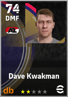 Dave Kwakman — DMF, OVR 74, MAX 74