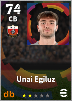 Unai Egiluz — CB, OVR 74, MAX 74