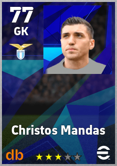 Christos Mandas — GK, OVR 77, MAX 77