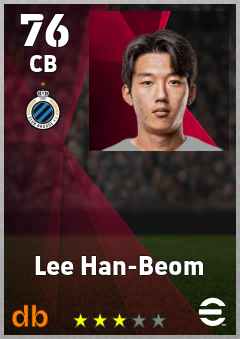 Lee Han-Beom — CB, OVR 76, MAX 76
